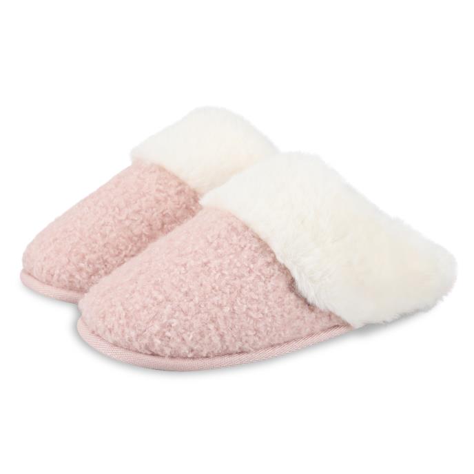 totes toasties® Ladies Borg Mule Slippers Pink Extra Image 2